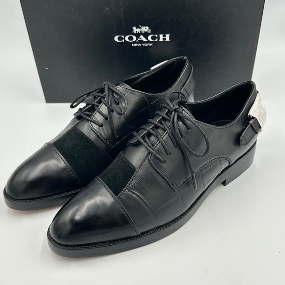 Coach Shoes - Coach Waverly Patchwork‎ Oxfords Black Leather Suede wmns Size 6B  Business